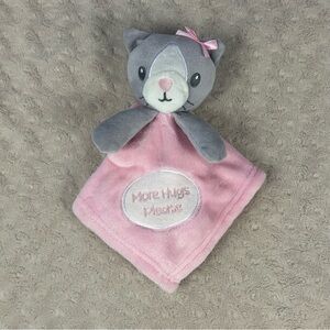 Duck Duck Goose More Hugs Please Kitty Cat Lovey Security Blanket Pink Gray